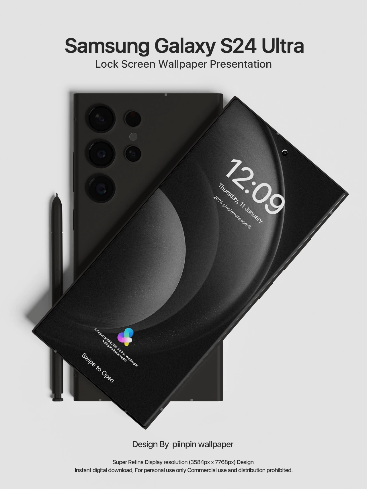 “Samsung Galaxy S24 Ultra AMOLED display front view”